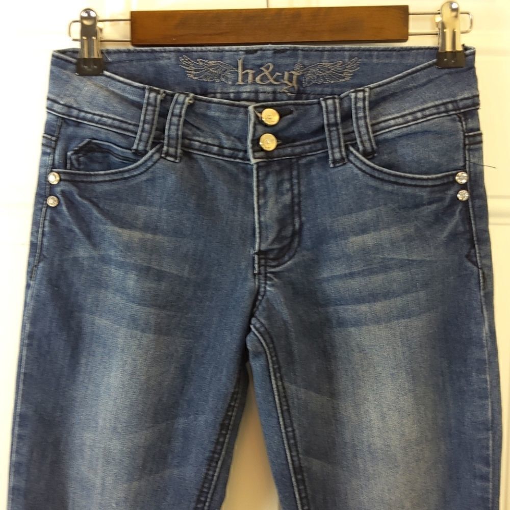 h & g five pocket skinny leg Jeans with bling